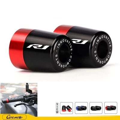 For YAMAHA YZF-R1 YZF-R1M YZF-R1S YZF R1 CNC Handle Bar Ends Hand Grips Caps - Image 1 of 4