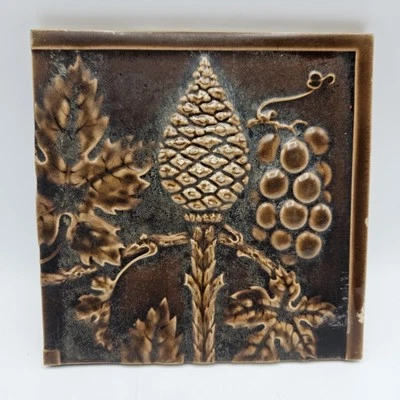 MINTON HOLLINS & Co. Victorian Antique Glazed Ceramic FIREPLACE TILE C1900 - Image 1 of 4