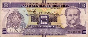 Billete Honduras 2 Lempira 2012 P97a - Imagen 1 de 2
