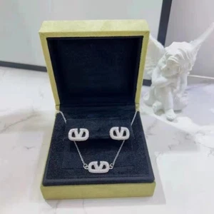 Letter Earrings/Necklace Letter V fashion Jewellery - Gift set - Free Post - Picture 1 of 6