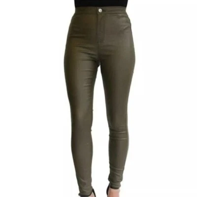 Calça jeans Almost Famous cintura alta perna skinny júnior acabamento revestido oliva tamanho 3 nova com etiquetas - Imagem 1 de 4