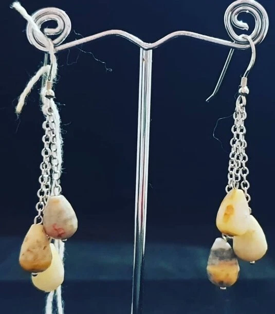 Orecchini pendenti in Agata Paesina e Argento 925 - Immagine 1 di 1