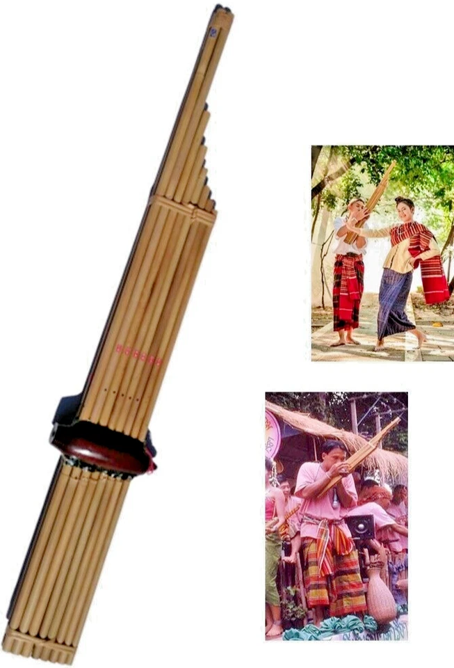 Instrumento de madera Khaen bambú tailandés isan boca órgano musical Laos folk EXPRESS Foto 1 de 4