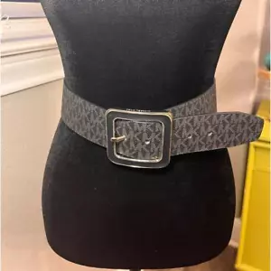 Michael Kors belt, measures approx 34” in length, black w/ silver. - Picture 1 of 9