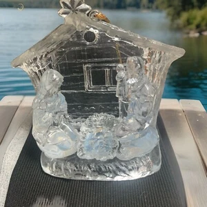 Acrylic Clear Christmas Nativity Figurine Holy Family Creche 4-1/2” Ornament - Picture 1 of 18