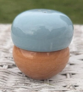 VINTAGE! Iroquois Russel Wright Salt & Pepper Shaker Set Blue Brown Tan  apr24 - Picture 1 of 19