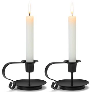 Wrought Iron Candle Holder Retro Taper Candle Holder for Dining Room Home Decor - Picture 1 of 8