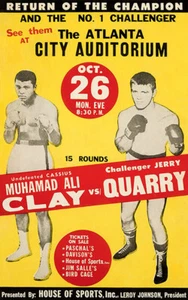 Póster de promoción de pelea de Muhamad Ali vs Jerry - 1970 - Imagen 1 de 1