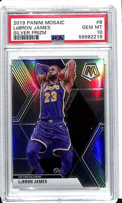 Panini Mosaic #8 LeBron James Silver Prizm PSA 10 2019-20 - Imagem 1 de 2