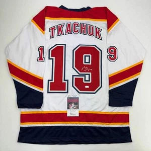 Autographed/Signed Matthew Tkachuk Florida White Retro Hockey Jersey JSA COA - Picture 1 of 4