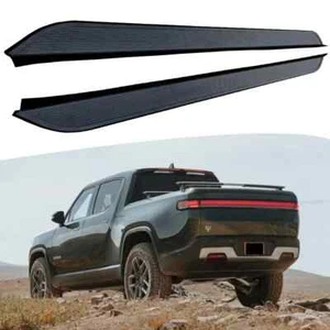 All Black Running Board fits for Rivian R1T 2021-2024 Side Step Nerf Bar 2PC - Picture 1 of 6