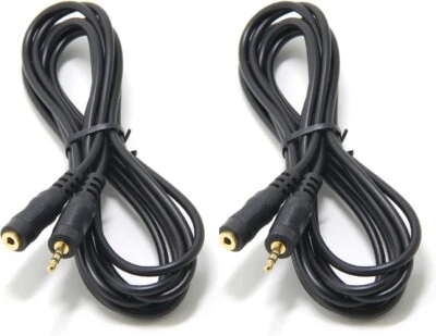 (2) Pack 15ft 3.5mm 1/8" M-F Stereo Headphone Extension Audio Cable Wire VWLTW - Image 1 of 4