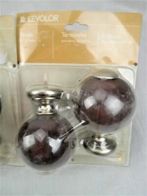 Nuevo LECOLOR Madera y Níquel Cepillado Acabados Un Par para Varillas de 1-3/8" o 3,49 cm Foto 1 de 4