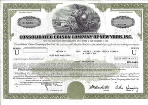 Estados Unidos: 1976; certificado de stock, empresa "edison of New York" bueno, XF, EB-004KH - Imagen 1 de 2