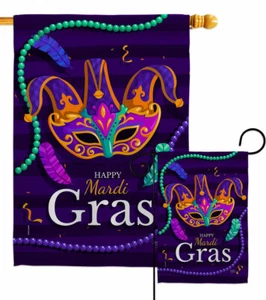 Carnival Mardi Gras Garden Flag Spring Decorative Small Gift Yard House Banner - Picture 1 of 17