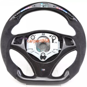 Trim+Led Carbon Fiber Sport Steering Wheel for BMW E90 E92 M3 E82 E90 E87 M3 - Picture 1 of 4