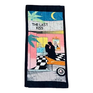 Vintage 80s Does 50s Last Kiss Movie Car Tail Fin A La Carte Saydah Beach Towel - Picture 1 of 16