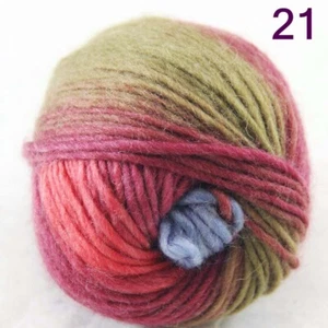 SALE 1ballx50g NEW Chunky Colorful Hand Knitting Wool Yarn Army Green Blue Burgu - Picture 1 of 24