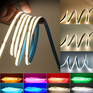 24V LED COB tiras blanco cálido blanco frío banda RGB rayas sin punto de luz Dimmar - Imagen 1 de 39