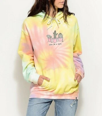 JV by Jac Vanek Womens Don't Be A Prick Cactus Funny Tie Dye Hoodie New Small - Image 1 of 3