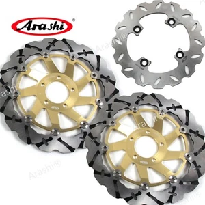 Arashi Front Rear Brake Disc Rotor Fit Kawasaki Ninja ZX-9R 2000 2001 ZX9R Gold - Picture 1 of 13