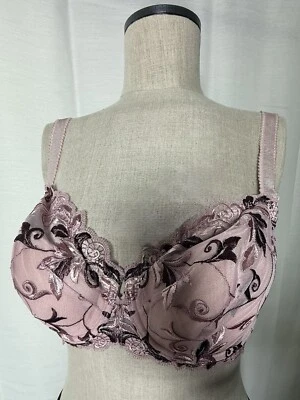 Soma Lace Purple Pink Padded  Bra Size 36 DD Floral Sheer Underwire - Image 1 of 4