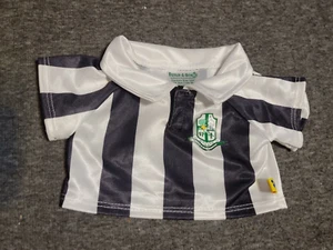 BAB Build a Bear Build A Dino Black & White Striped Soccer T-Shirt - Picture 1 of 9