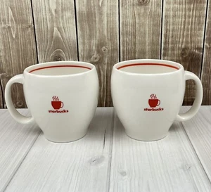 Starbucks Abbey Barista Kaffeetassen rot Dampfbecher 2004 weiß rot 2er Set - Bild 1 von 6
