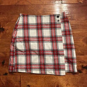 Francesca's Blue Rain Amelia Plaid Wrap Mini Skirt Boutique NWT $34 Youth 14 - Picture 1 of 7