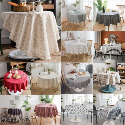 Bohemian Tablecloth Round Table Cloth Cover Home Decor Dinner Party Living Room - Image 1 of 4