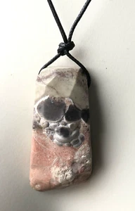 Edelsteinanhänger, Ozeanjaspis, Kettenanhänger, Schmuck, ca. 4,5cm - Bild 1 von 5