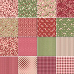 Tilda Creating Memories Winter red 16 Fat Eighths 25 x 55cm cotton quilt fabric - Picture 1 of 1