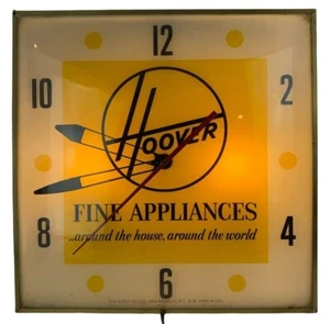 Vintage 1961 Hoover Fine Appliances Pam Clock Light Sign Works Fine Original - Picture 1 of 12