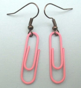 Boucles d'oreilles trombone rose - Picture 1 of 1
