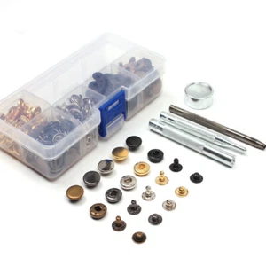 5 farbe Druckknöpfe Druckknopf Knopf 12.4 mm Messing 60 Kit Für Leder bekleidung - Bild 1 von 5