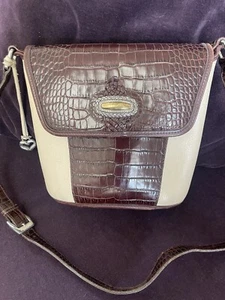 Brighton Purse Two Toned Vintage Crossbody Bag - Picture 1 of 11