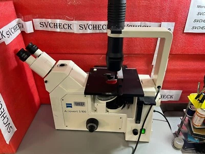 Zeiss Axiovert S100 Inverted Contrast Fluorescence Microscope with 2 Objectives - Image 1 of 4