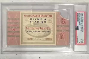 JESSE OWENS 1936 MEN'S 100M RELAY TICKET STUB 1936 OLYMPICS PSA 4 - Picture 1 of 2