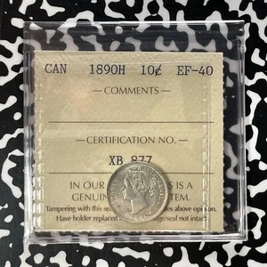 1890-H Canada 10 Cents ICCS XF40 Lot#OV1483 Silver! - Picture 1 of 4