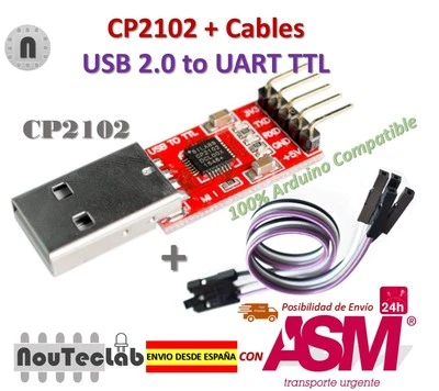 CP2102 USB 2.0 to UART TTL 5PIN Module Serial Converter + Cable for Arduino - Imagen 1 de 4