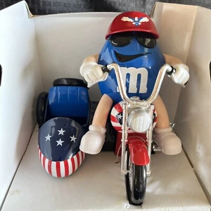 M&M Freedom Rider Motorcycle Red White And Blue Candy Dispenser Cartoon USA - Picture 1 of 12