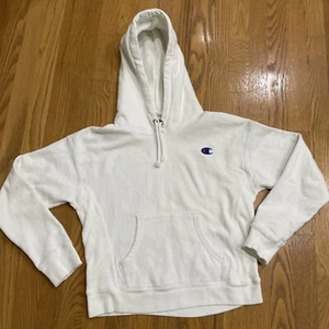 Used Champion Youth Girls Reverse Weave Hoodie White Sz Small Sweatshirt Hoody - Picture 1 of 13