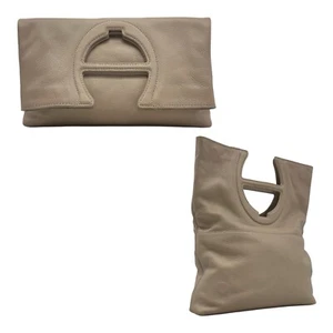 Vintage 00s ETIENNE AIGNER Soft Pebbled Leather Clutch Bag Handbag Foldover NWOT - Picture 1 of 24