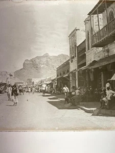 MAGIC LANTERN SLIDE c1900 ASIA / INDIA BUSY STREET CAMELS WAGONS PEOPLE - Picture 1 of 2