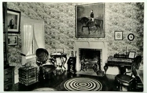 Bibliothek im Sibley Haus Mendota MN Vintage E.C. Kropp Litho Postkarte - Bild 1 von 2