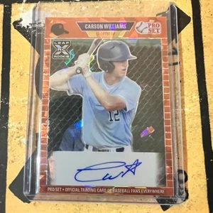 2021 Leaf Pro Set Metal Carson Williams Orange Ice Autograph 2/4 Tampa Bay Rays - Picture 1 of 2