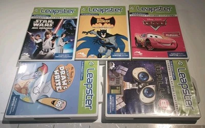 Leap Frog Leapster Game Lot X5 Cars Batman Wall-E Star Wars Pencils Draw & Write - Image 1 of 4