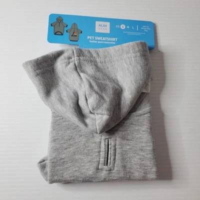 ALDI Gear Perro O Gato Sudadera Suéter Sudadera con Capucha Gris Con Logo Talla Pequeña S Nuevo Foto 1 de 4