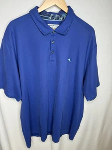 TOMMY BAHAMA Islandzone Men's 3XLT Blue Polo Short Sleeve Shirt Stain - Picture 1 of 11
