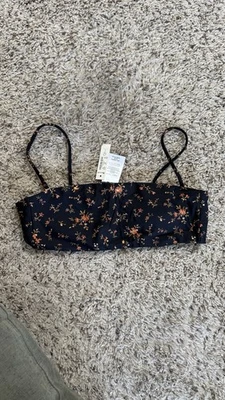 Madewell NWT XS Second Wave Spaghetti-Strap Bandeau Bikini Top Floral Reef - Image 1 of 3